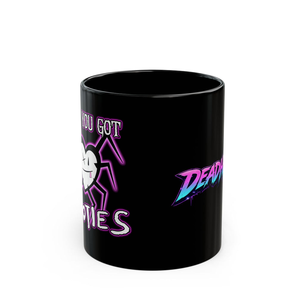 Boy, You Got Cooties Black Coffee Mug — Cute Gothic Spider Heart 11oz/15oz